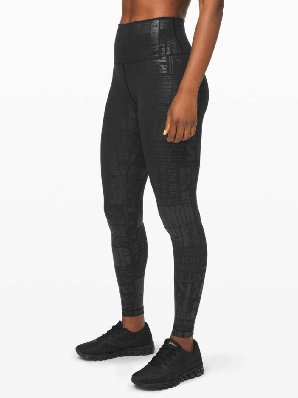 Wunder Under Hi-Rise 7/8 20Y Manifesto Embossed Black Collection Size 12